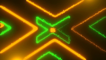 Poster - Abstract neon tunnel with reflection, computer generated background, 3D rendering