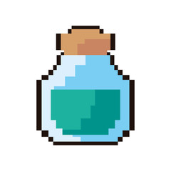 Canvas Print - pixel video game bottle potion