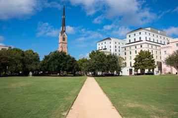 Wall Mural - Downtown Charleston and Marion Square, South Carolina, United States