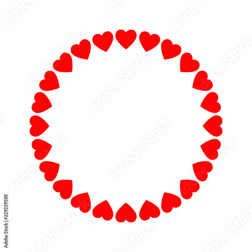 round frame of hearts isolated vector romantic round frames picture frames with hearts