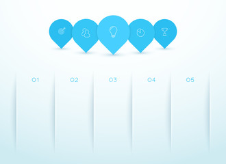 Poster - 5 marker shapes overlapping infographic template