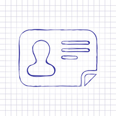 Poster - Identification card icon. ID profile. Hand drawn picture on pape