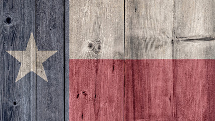 USA Politics News Concept: US State Texas Flag Wooden Fence