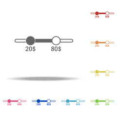 Poster - loading bar by money icon. Elements of Loader in multi color style icons. Simple icon for websites, web design, mobile app, info graphics