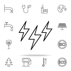 Poster - Lightening outline icon. Ecology icons universal set for web and mobile