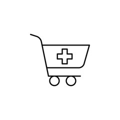 Poster - shopping cart icon. Element of medicine for mobile concept and web apps icon. Thin line icon for website design and development, app development. Premium icon