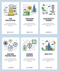 Poster - vector line art web and mobile app template set