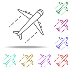Poster - aircraft dusk icon. Elements of Summer holiday & Travel in multi color style icons. Simple icon for websites, web design, mobile app, info graphics