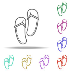 Poster - flip-flops dusk icon. Elements of Summer holiday & Travel in multi color style icons. Simple icon for websites, web design, mobile app, info graphics