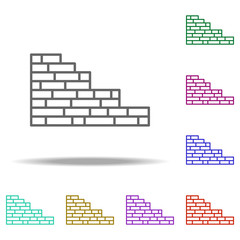 Poster - Brick wall outline icon. Elements of Construction in multi color style icons. Simple icon for websites, web design, mobile app, info graphics