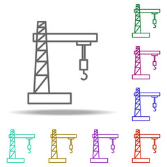 Poster - Construction crane outline icon. Elements of Construction in multi color style icons. Simple icon for websites, web design, mobile app, info graphics
