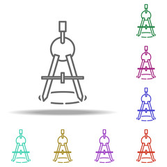 Poster - compass outline icon. Elements of Construction in multi color style icons. Simple icon for websites, web design, mobile app, info graphics
