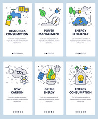 Poster - Vector line art web and mobile app template set