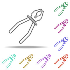 Canvas Print - pliers outline icon. Elements of Construction in multi color style icons. Simple icon for websites, web design, mobile app, info graphics