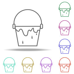 Canvas Print - paint bucket outline icon. Elements of Construction in multi color style icons. Simple icon for websites, web design, mobile app, info graphics