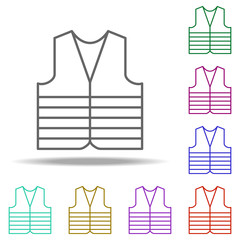 Poster - construction vest outline icon. Elements of Construction in multi color style icons. Simple icon for websites, web design, mobile app, info graphics