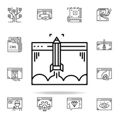 Poster - launch project icon. Web development icons universal set for web and mobile