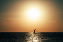 Sailboat By Horizon