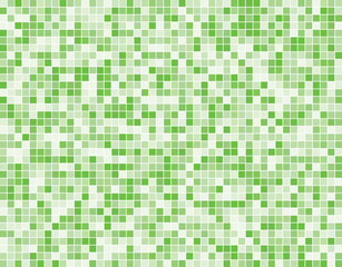 The Light Green Square Mosaic Tiles Background.