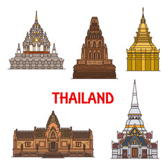 Canvas Print - Thailand travel landmarks and temples