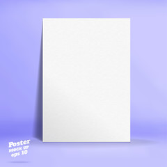 Leinwandbilder - Vector of White paper poster in pastel colorful purple studio room,Template mock up for display of design or your content ,Business presentation .