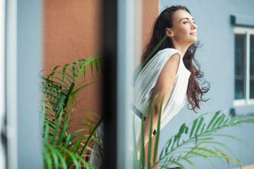 woman on the balcony