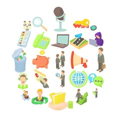Poster - Remittance icons set. Cartoon set of 25 remittance vector icons for web isolated on white background
