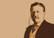 Portrait De Théodore Roosevelt, Célèbre Président Des États-Unis Du Début Du 20ème Siècle