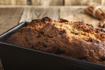 Wall Mural - Baked Christmas cake in  loaf tin