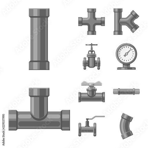 Fotomural Vector illustration of pipe and tube icon