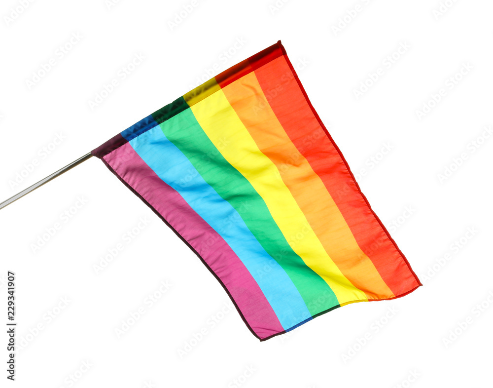 Rainbow flag of LGBT on white background