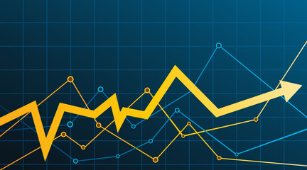 Wall Mural - Abstract financial chart with arrow