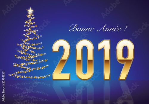 Classique Carte De Vœux 2019 Avec Le Traditionnelle Sapin De Noel
