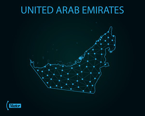 Map of United Arab Emirates. Vector illustration. World map