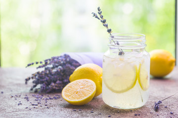 Lemonade with lemons and lavender