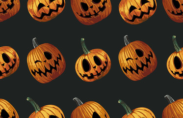 Wall Mural - Halloween Seamless Pattern. Digital design elements for Halloween. Perfect for decoration, wrapping papers, greeting cards, web page background and other print projects.