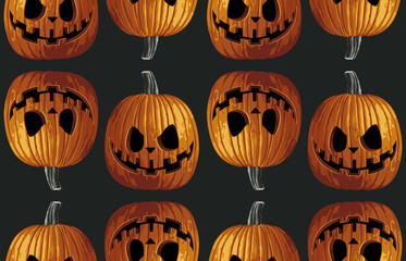 Wall Mural - Halloween Seamless Pattern. Digital design elements for Halloween. Perfect for decoration, wrapping papers, greeting cards, web page background and other print projects.
