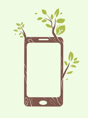 Canvas Print - Mobile Phone Eco Friendly Illustration