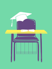 Sticker - Armchair Graduate Illustration