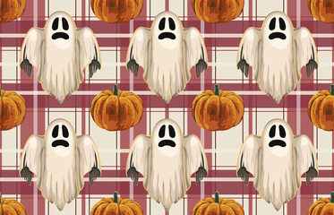 Wall Mural - Halloween seamless pattern. Digital design elements for Halloween. Perfect for decoration, wrapping papers, greeting cards, web page background and other print projects.
