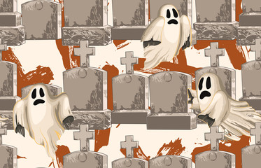 Wall Mural - Halloween seamless pattern. Digital design elements for Halloween. Perfect for decoration, wrapping papers, greeting cards, web page background and other print projects.
