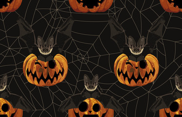 Wall Mural - Halloween seamless pattern. Digital design elements for Halloween. Perfect for decoration, wrapping papers, greeting cards, web page background and other print projects.