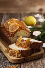 Wall Mural - Lemon sponge cake with candied lemon slices