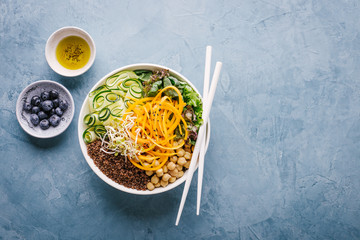 Wall Mural - Buddha bowl salad with fresh vegetables