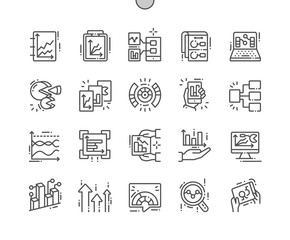 Poster - graphic dashboard well-crafted pixel perfect vector thin line icons 30 2x grid for web graphics and 
