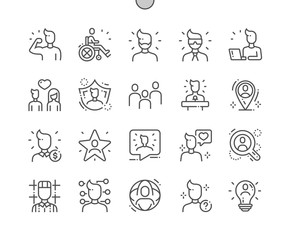 Poster - people well-crafted pixel perfect vector thin line icons 30 2x grid for web graphics and apps. simpl