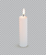 © backup16 - White burning candle isolated on transparent background. Vector design element.