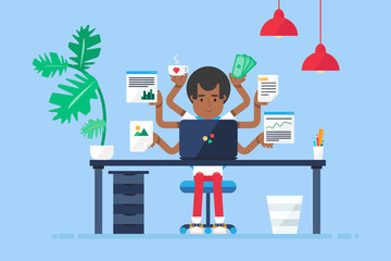 Professional Workplace with afro-american