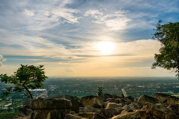 Sticker - Aerial view, landscape from the top of mountain