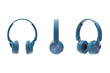 bluetooth blue headphone on white background isolated